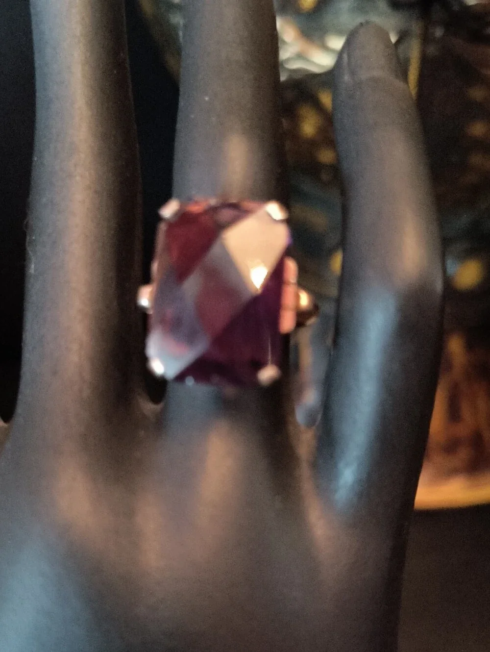 Vintage Elegant Purple Crystal Statement Ring - Women Jewelry